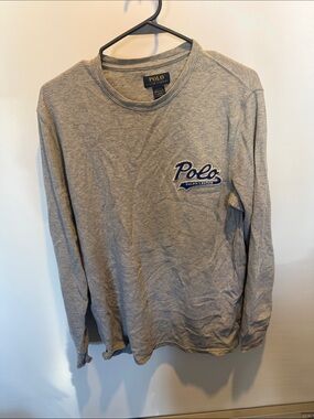 Polo Ralph Lauren Grey Long Sleeve Tee Embroidered Size: L
